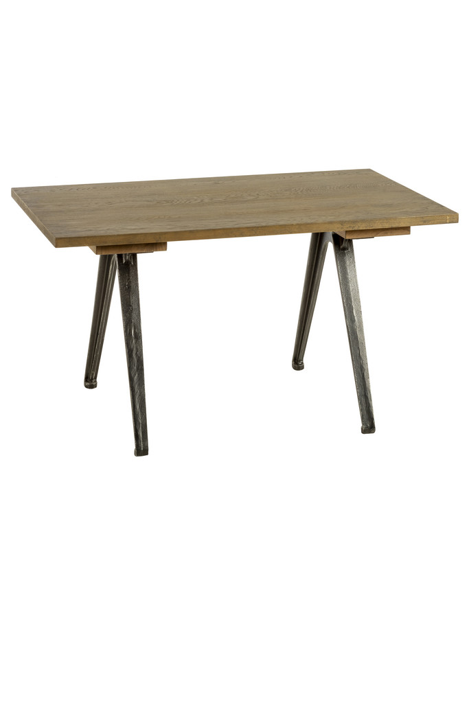 [377WB1030] MESA CONSOLA OBIDOS ROBLE Y HIERRO