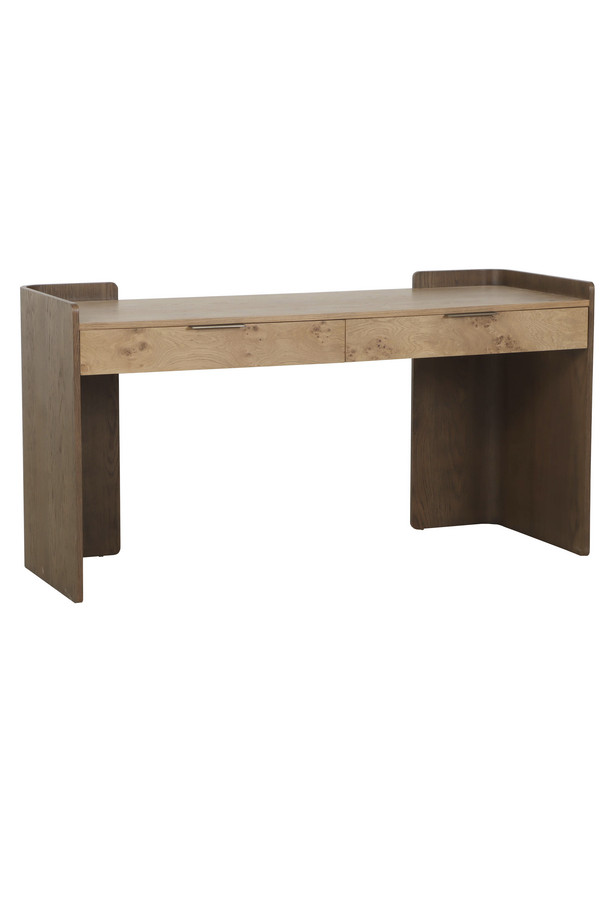 [377WB1522] MESA CONSOLA CARINAE ROBLE CON 2 CAJONES