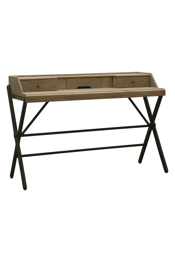 [377WB531] MESA CONSOLA PALMA ROBLE NATURAL C/PATAS HIERRO