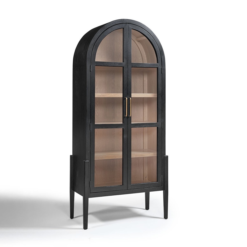[ROMINA] Vitrina parte superior ovalada roble oscuro