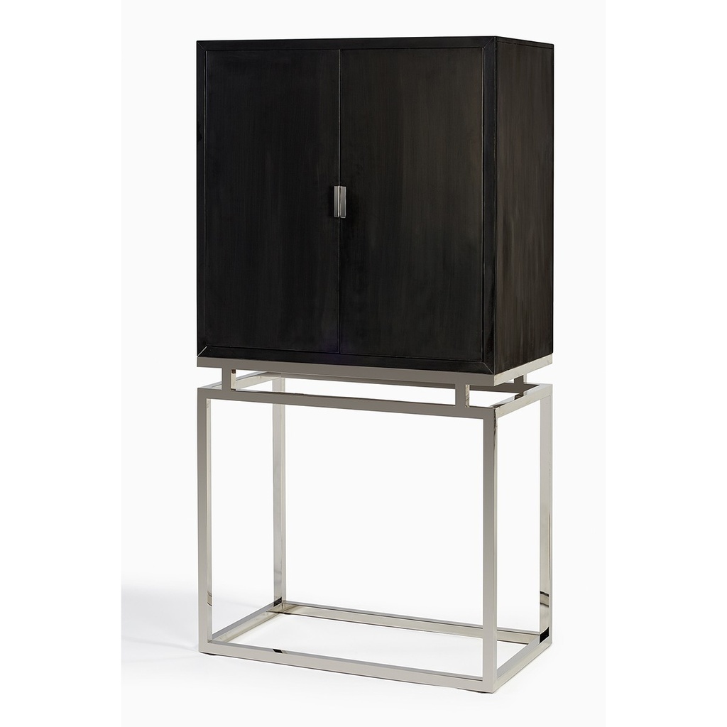 [SS-CA-0026-BL1] Armario negro acero y cristal