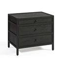 Cómoda de madera acbado roble negra con 3 cajones