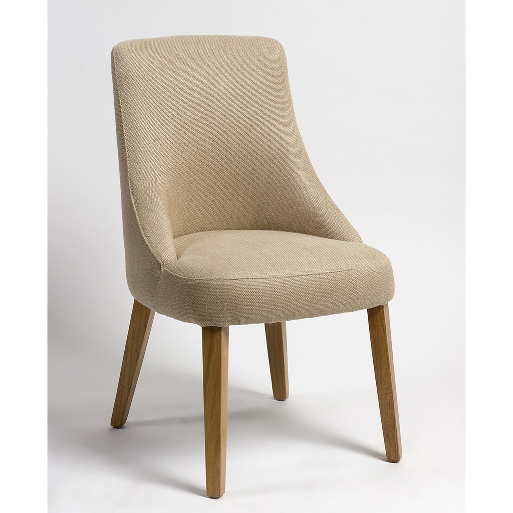 Silla de roble y lino