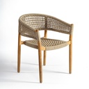 Silla exterior respaldo redondeado color arena