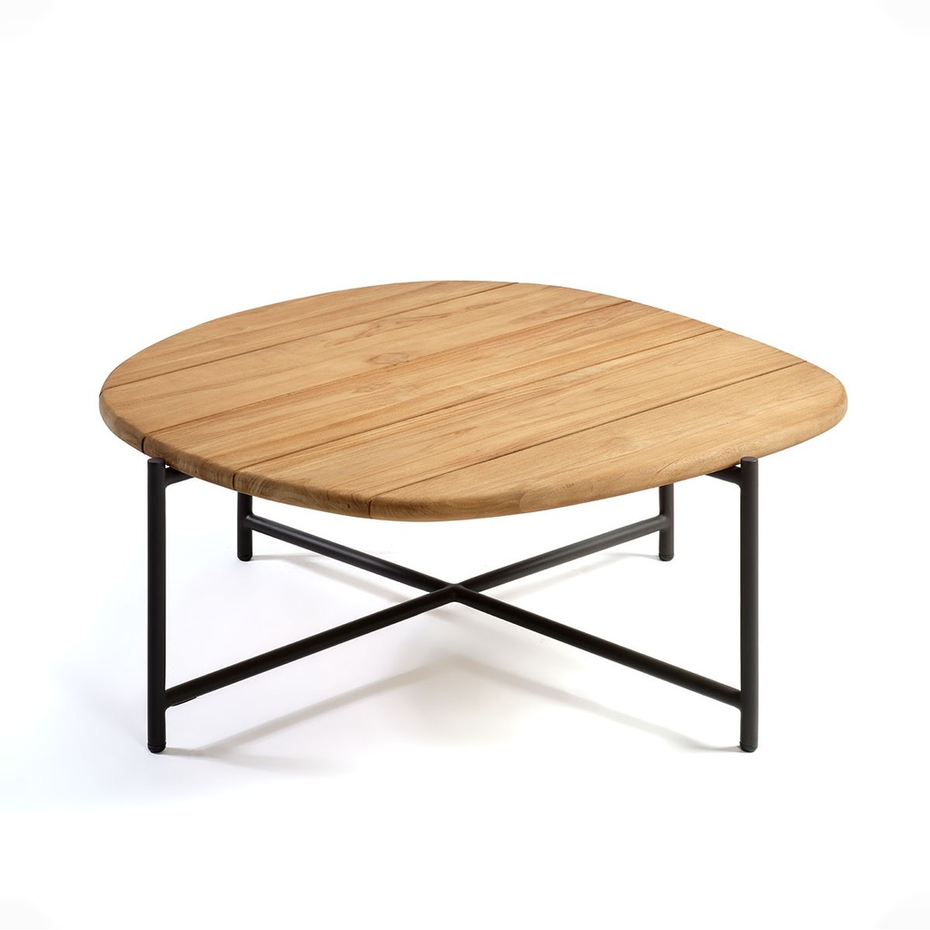 Mesa de centro de teca natural  y aluminio negro