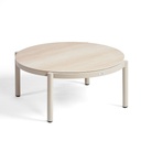 Mesa de centro de aluminio y porcelánico.