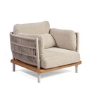 Sillón de exterior de aluminio y cuerda,