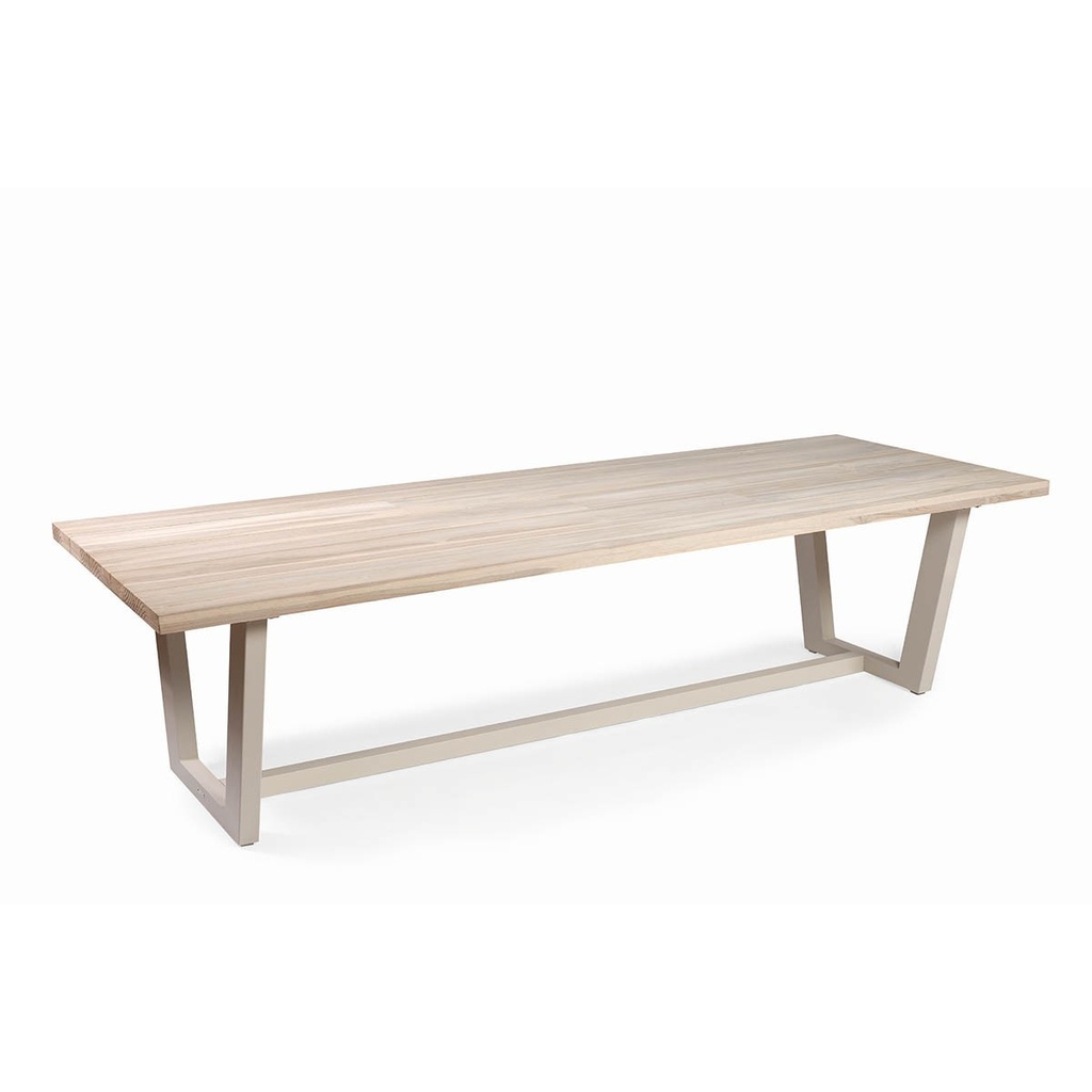 [JOEL] Mesa de comedor rectangular teca y metal color topo