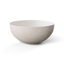 Mesa de centro mediana de fibra de vidrio color cemento blanco