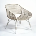 Sillón de exterior de resina y metal gris piedra