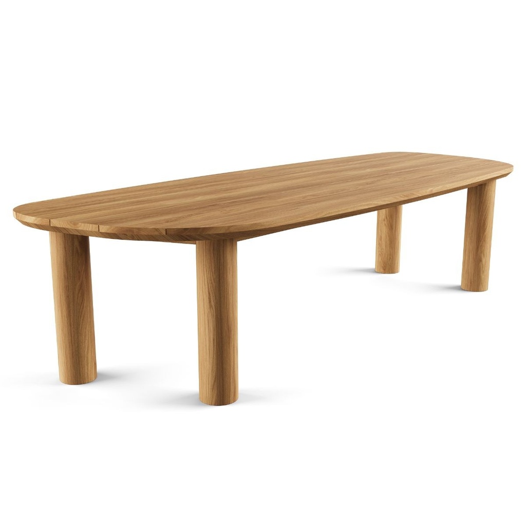 Mesa de comedor teca con sobre irregular