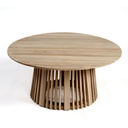 Mesa de centro de exterior con pata central palillería 90