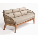 Sofá de madera y cuerda beige
