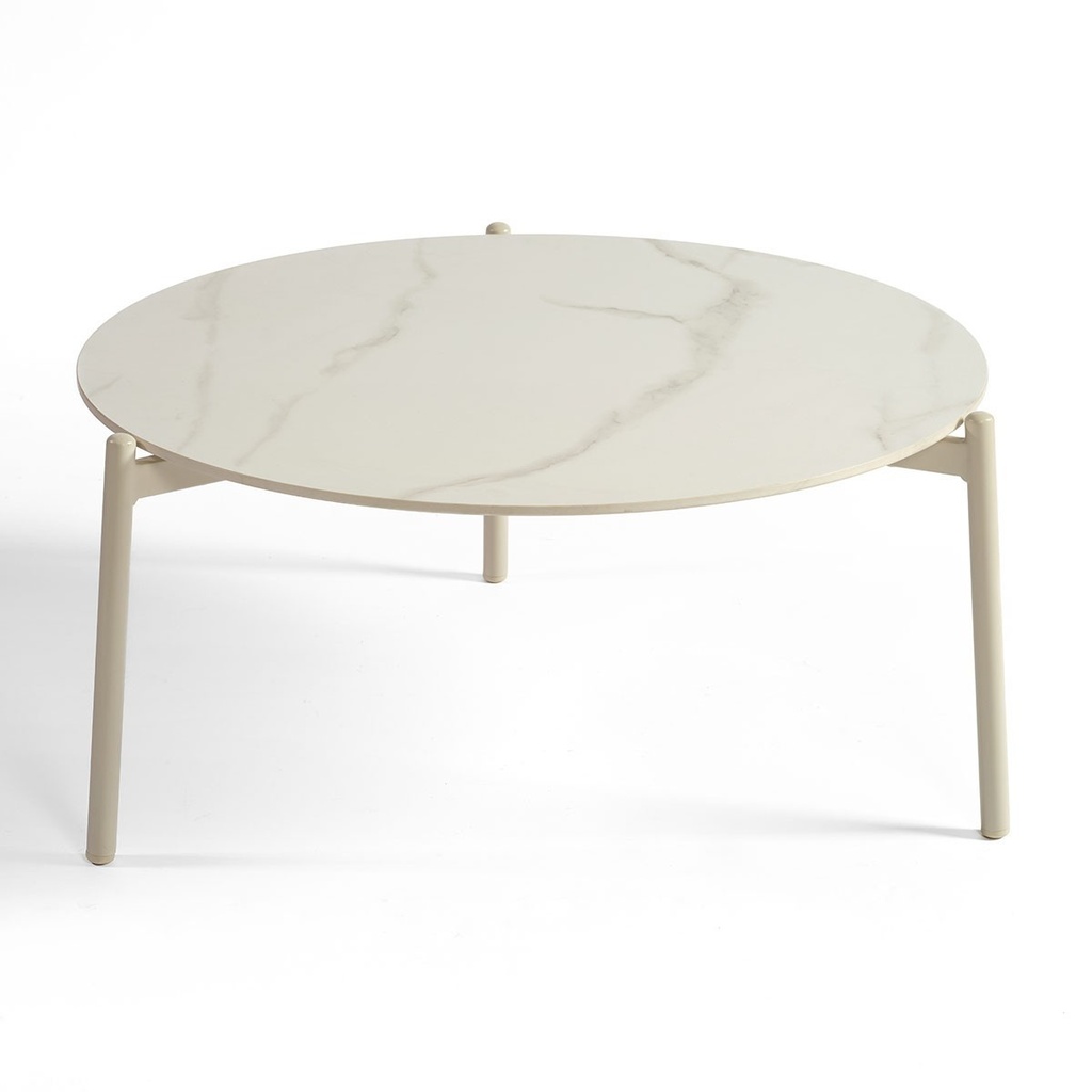 Mesa de centro aluminio y cerámica grande