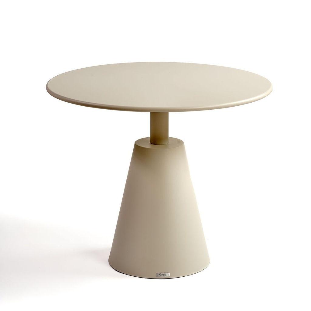 [SANTA] Mesa de comedor rendonda pata cónica beige crudo