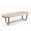 Mesa de madera para exterior ovalada pata madera