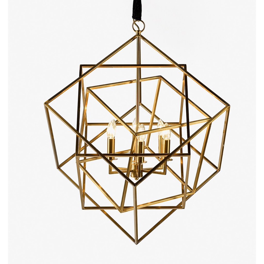[TD20812-6] Lámpara cubos dorado envejecido