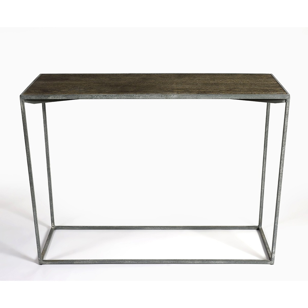 [FD12432G] Consola madera grisácea con metal gris