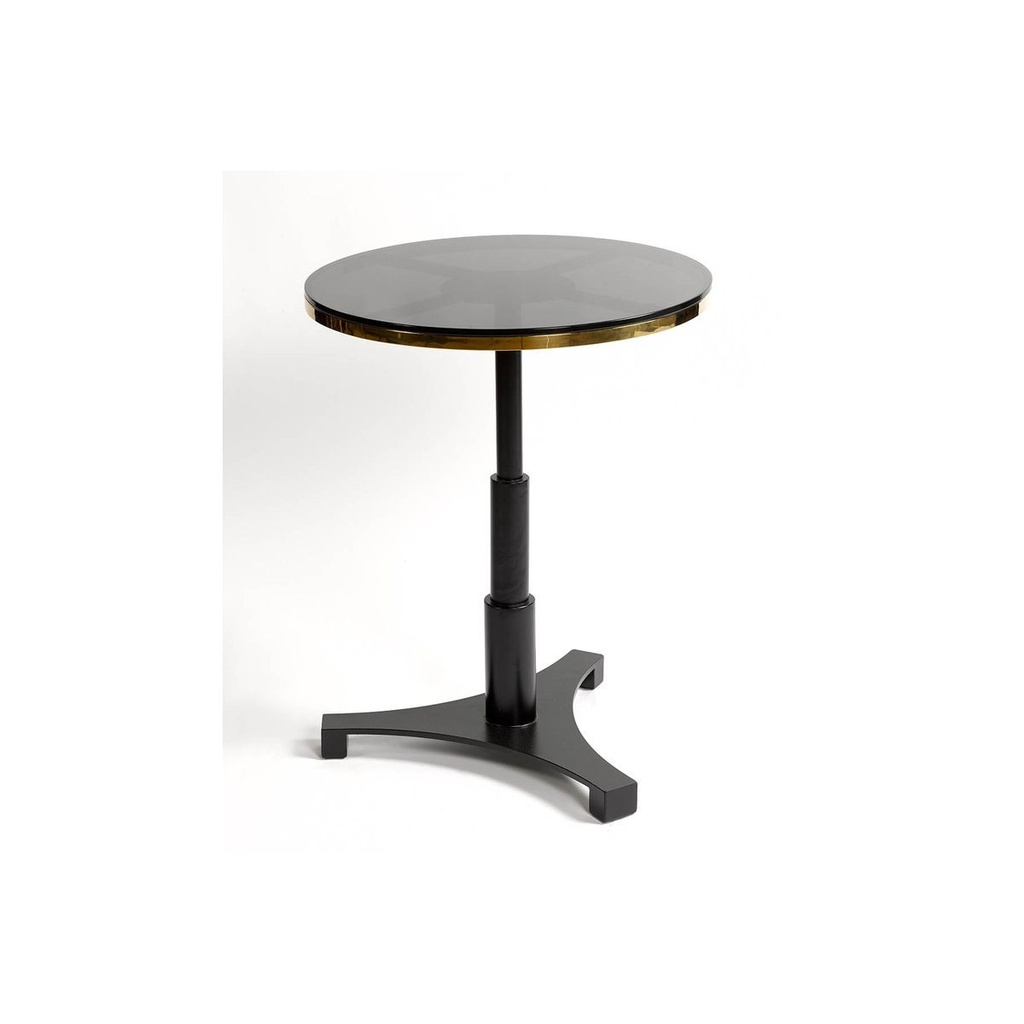 [Z0475] Mesa redonda de vidrio y acero inoxidable