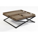 Mesa de roble envejecido y metal