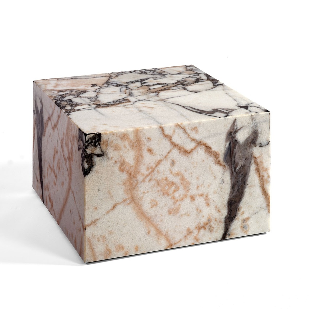 Mesa auxiliar de mármol satinado.
