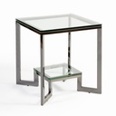 Mesa auxiliar acero y cristal