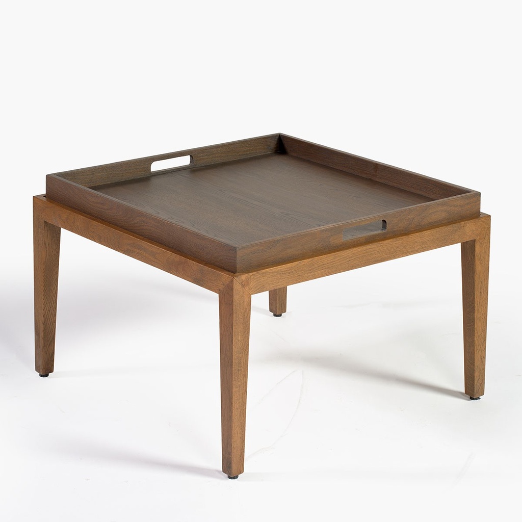 [TEIRE] Mesa de centro cuadrada roble natural con bandeja