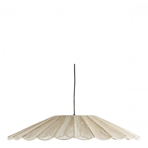 Lámpara colgante MARGUERITE de yute blanco y metal - ø 90 cm