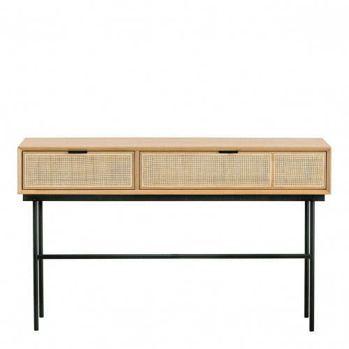 Consola AUGUSTIN en roble claro y caning