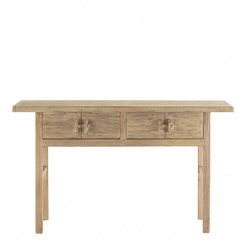 [B10287] Consola BAO con 2 cajones de olmo reciclado - Natural