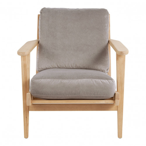 [FAUJULESVGR] Sillón JULES en terciopelo - Gris perla