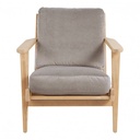 Sillón JULES en terciopelo - Gris perla