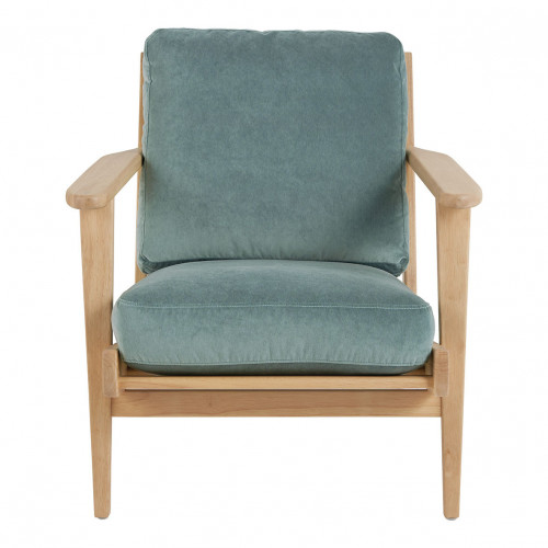 Sillón JULES en terciopelo - Azul Celadón