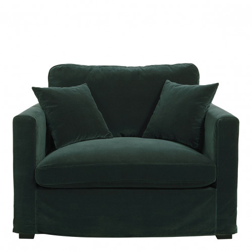 [FAUANGVVF] Sillón ANGIE en terciopelo - Verde bosque