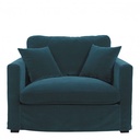 Sillón ANGIE en Terciopelo - Azul Pavo Real