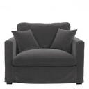 Sillón ANGIE en Terciopelo - Gris Oscuro