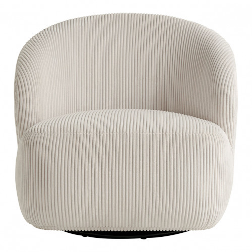 Sillón LISETTE de pana y terciopelo - Crema