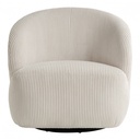 Sillón LISETTE de pana y terciopelo - Crema