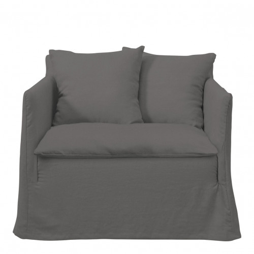 GABRIEL Sillón de lino - Gris oscuro