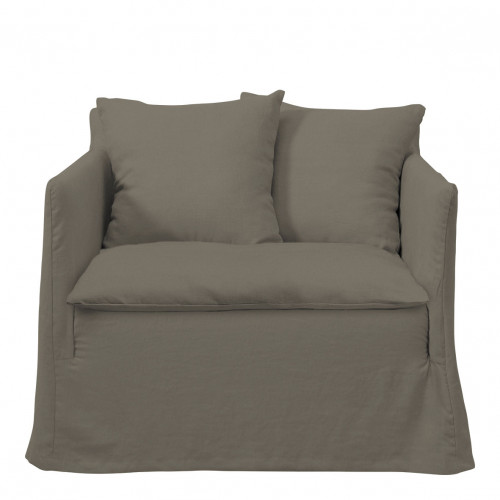 [FAUGABLTA] GABRIEL Armchair in linen - Taupe
