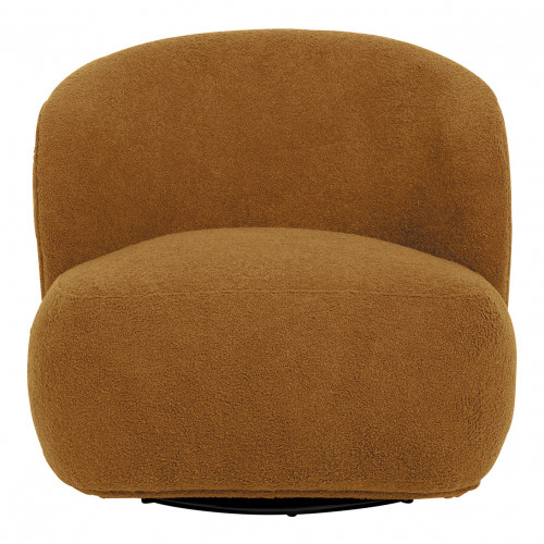 Sillón giratorio LISETTE de Bouclé - Curry