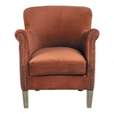 CLAUDE Sillón terciopelo Naranja quemado