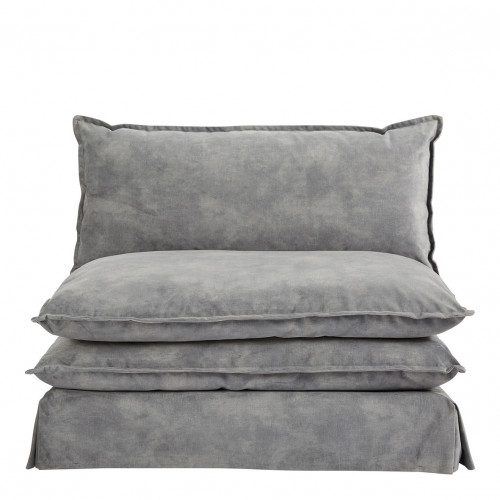 Sillón de terciopelo LÉO - Gris claro