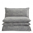 Sillón de terciopelo LÉO - Gris claro
