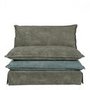 Sillón LÉO de espuma y terciopelo gris azulado