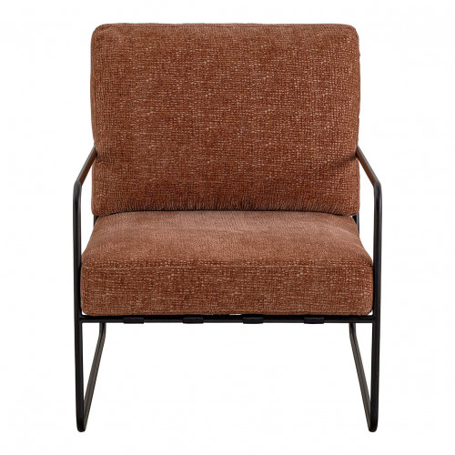 Sillón GASPARD en tejido de terciopelo jacquard y metal - Palisandro