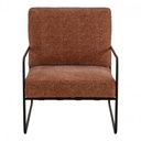 Sillón GASPARD en tejido de terciopelo jacquard y metal - Palisandro