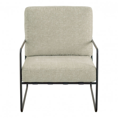 Sillón GASPARD de tela de terciopelo jacquard y metal - Arena