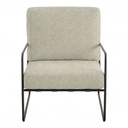 Sillón GASPARD de tela de terciopelo jacquard y metal - Arena