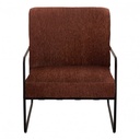 Sillón GASPARD de terciopelo de pana y metal - Rojo ladrillo